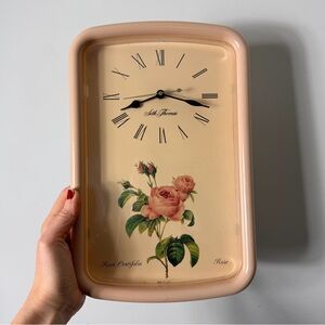 Vintage Seth Thomas Clock Company Rose Wall Clock peach Pink